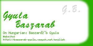 gyula baszarab business card